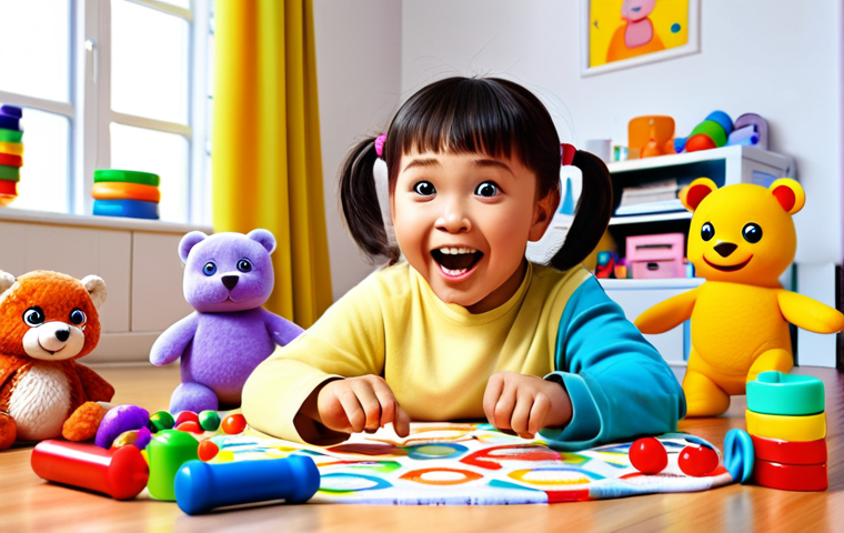 **Prompt:** Playful Heejini character, cartoon style, surrounded by colorful toys and educational materials, interacting with excited children, bright studio background, professional lighting.