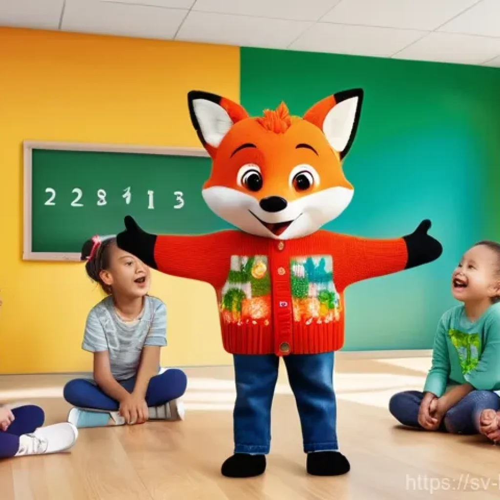 헤이지니 주요 에피소드 분석 - A group of cheerful children, aged 5-7, are excitedly gathered around a friendly, anthropomorphic ca...