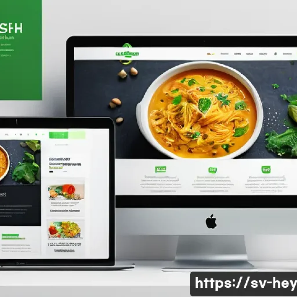 헤이지니의 공식 웹사이트 분석 - A modern, clean website interface showcasing a responsive design on multiple devices: a smartphone, ...