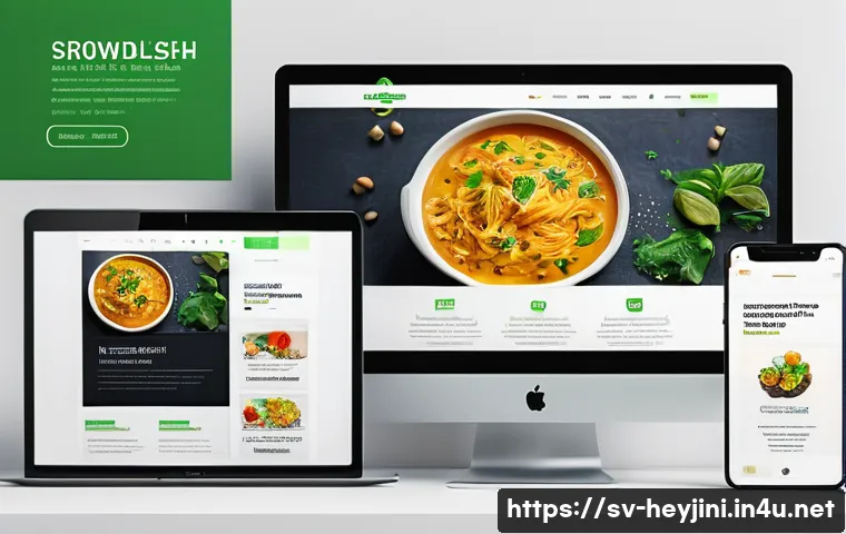 헤이지니의 공식 웹사이트 분석 - A modern, clean website interface showcasing a responsive design on multiple devices: a smartphone, ...