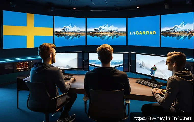 헤이지니의 라이브 채팅 경험 - A vibrant and dynamic gaming community scene showing diverse players from Sweden engaging in a live ...