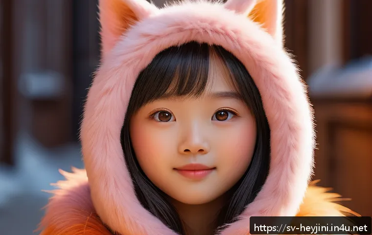 헤이지니 캐릭터 제작 배경 - A vibrant digital illustration of Haegini, a playful character with warm orange fur and soft pink ac...